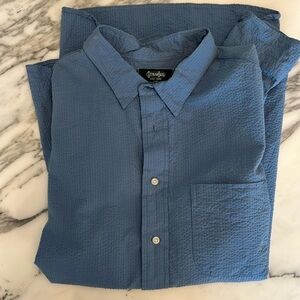 Men’s Gitman brothers shirt, Blue seersucker size XL